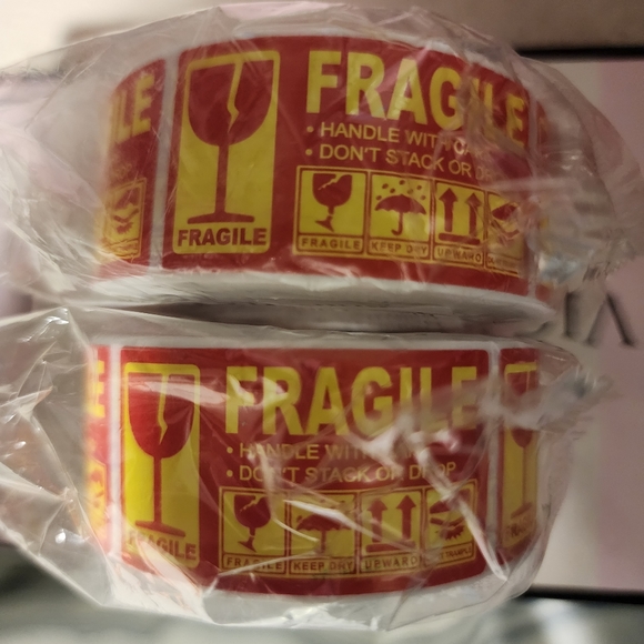 ♥️ 5x25 / 500 Thank fragile handle with care stickers - Picture 3 of 4